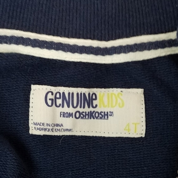 Genuine Kids Oshkosh Navy Stripe Sweater Jacket 4T - Picture 4 of 4